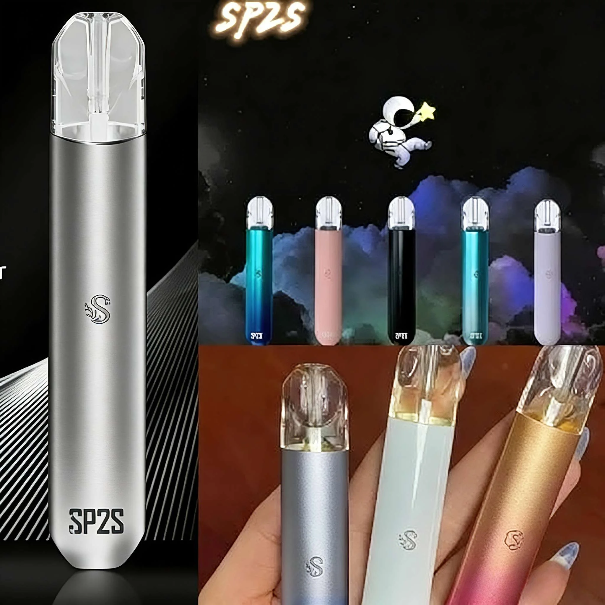 SP2S 空殼 | 一代通用空倉 · 1.3ml容量 · 白底陶瓷芯 · 可發光 | 底部註油